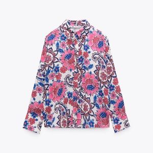 Zara button down silky shirt 8514/168/330